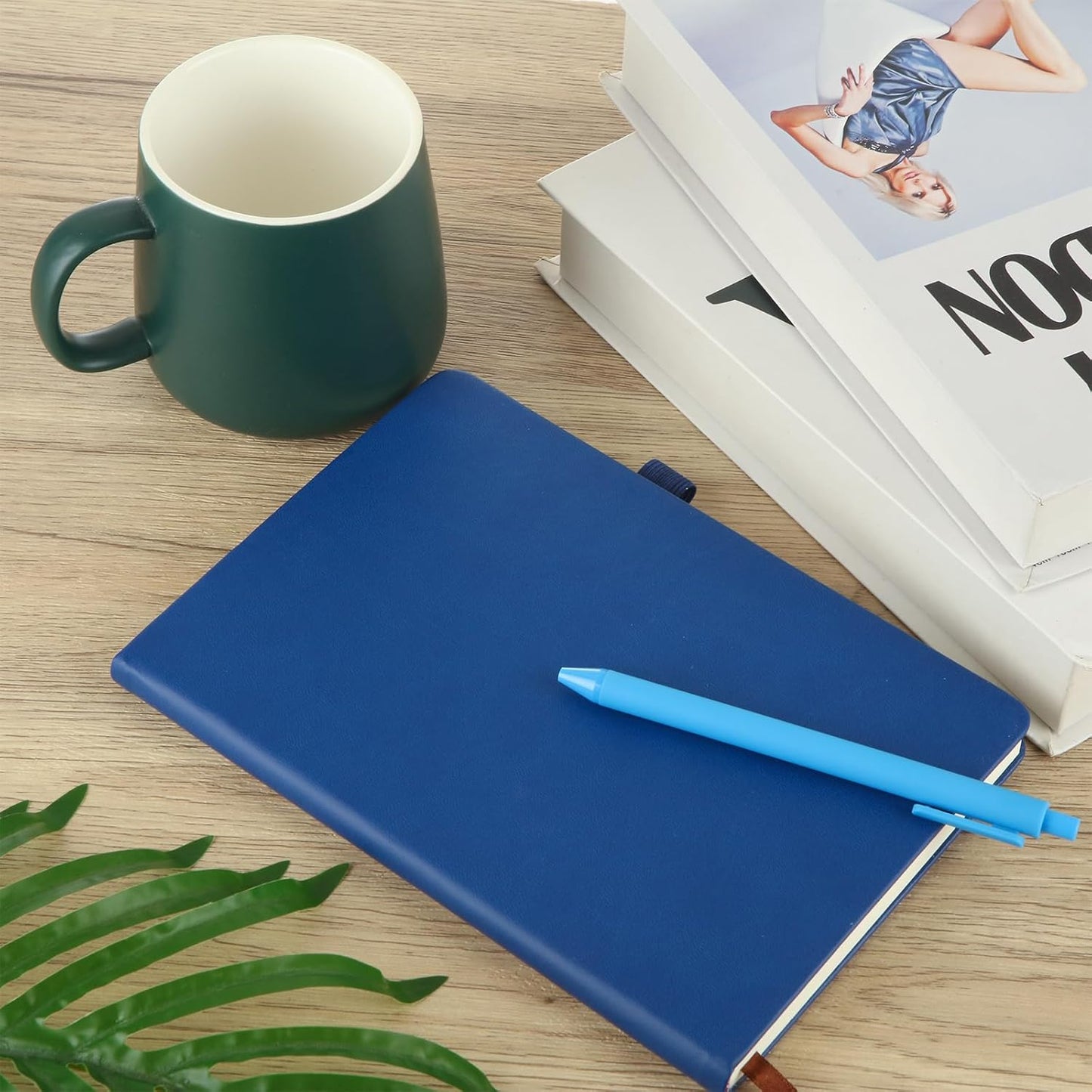 MIVIDE 10 Pack Journal Notebook Bulk with 10 Pens, A5 Lined Notebook Journals Bulk, Hardcover Notebook, College Ruled Notebook for Work Writing School Office, 5.7" x 8.3", Blue