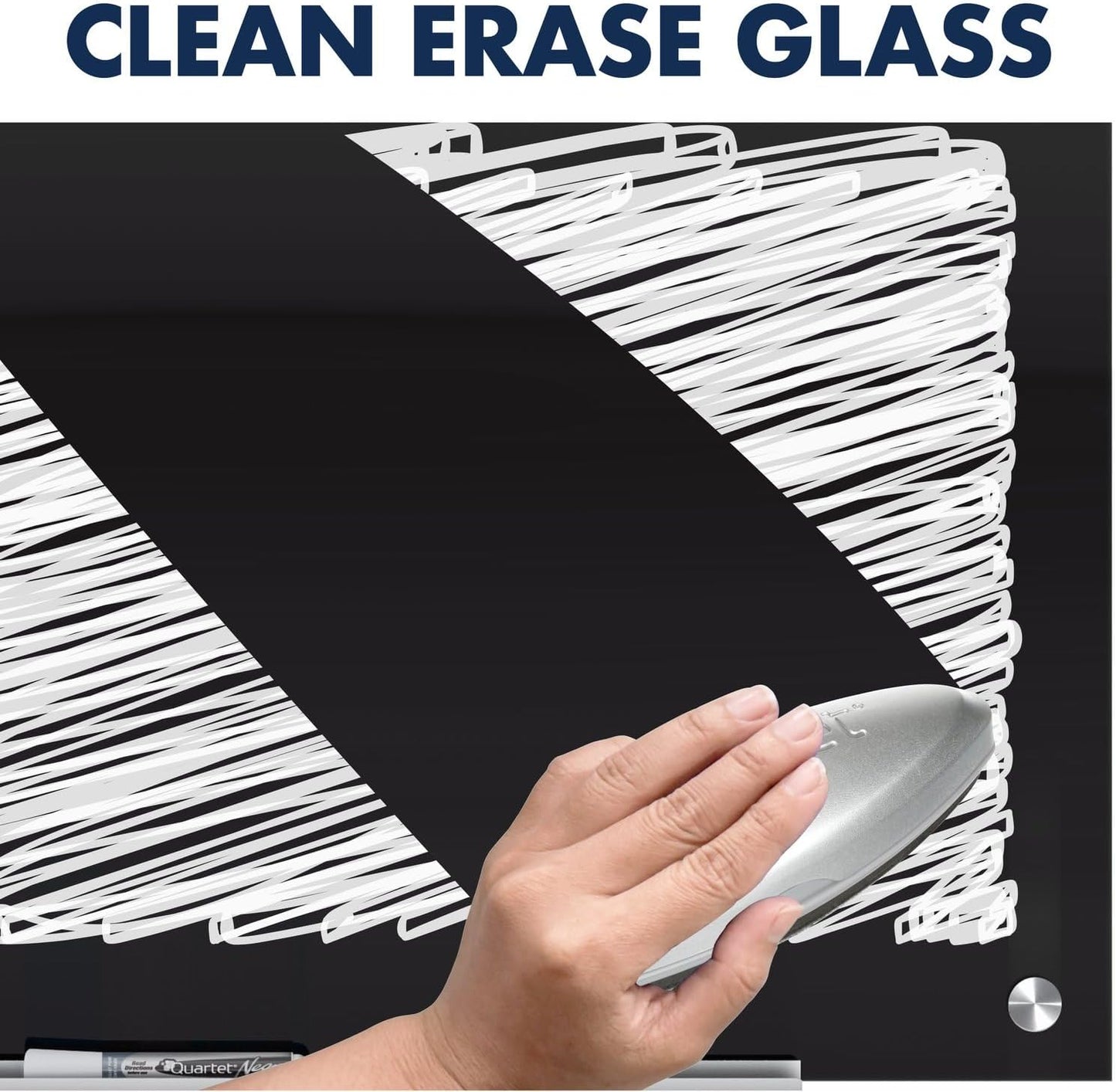 Quartet Glass Whiteboard, Magnetic Dry Erase White Board, 48" x 36", Black Surface, Infinity (G4836B)