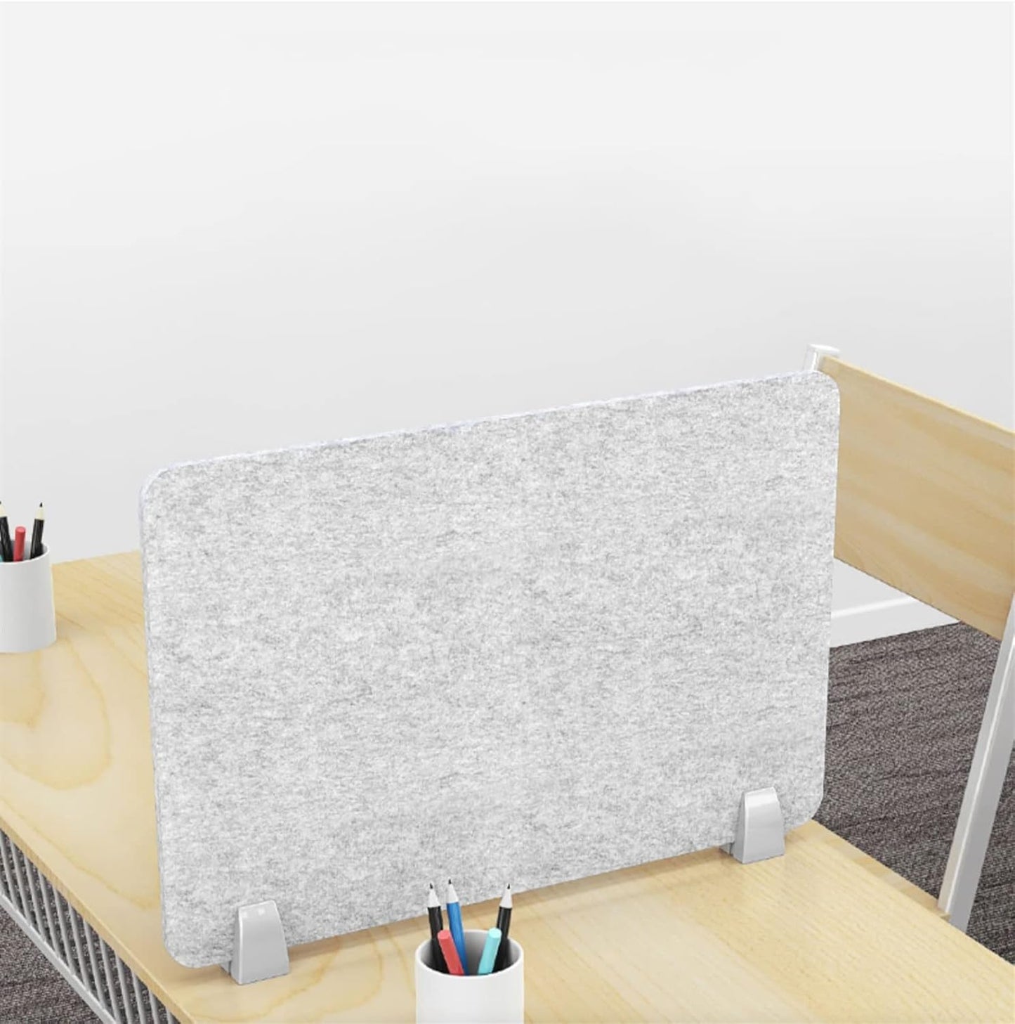 Icegrey Acoustic Desk Divider Privacy Panel Removable Sound Absorbing Desk Partition Board with 2 Clips for Student Call Centers Offices Braries Classrooms Library, Beige Yellow, 15.6x15.6
