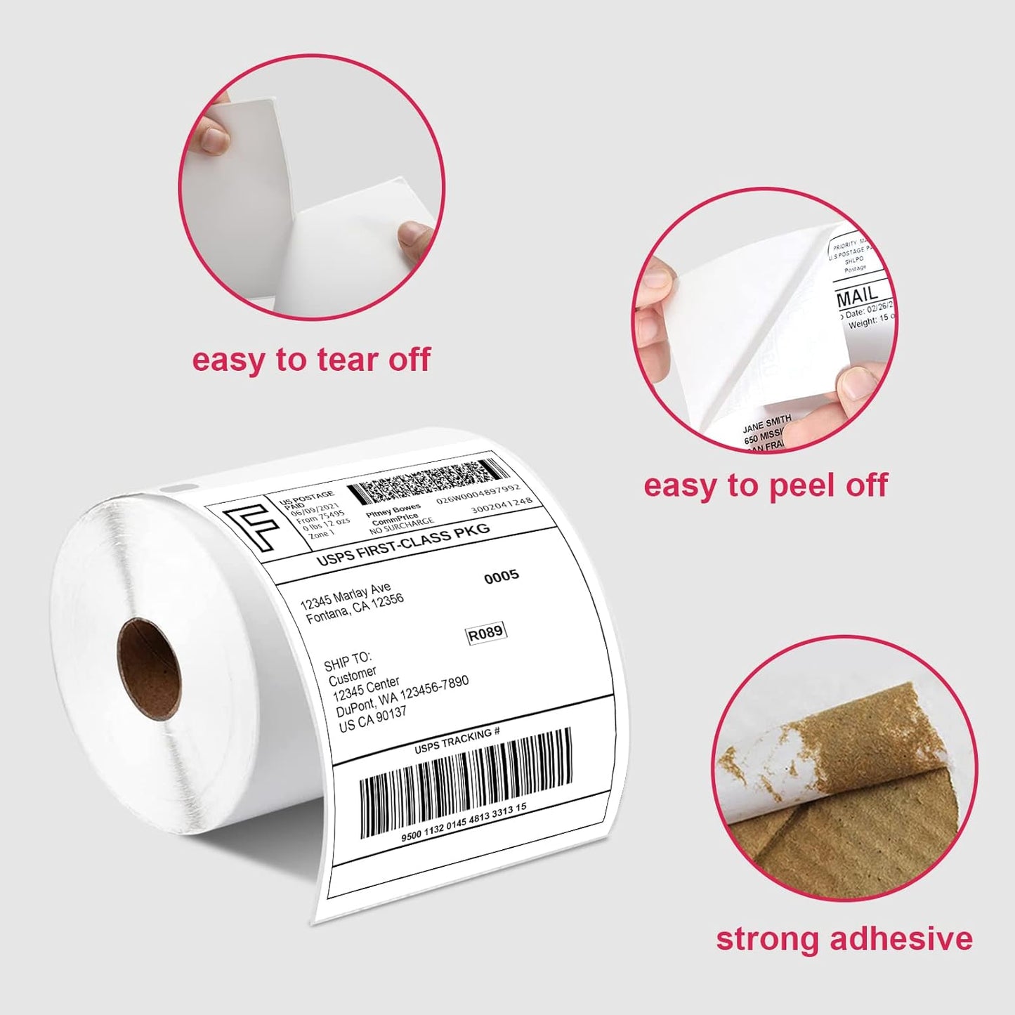 Shipping Labels 4"x6" Compatible with Dymo LabelWriter 4XL 1744907, 1755120, Thermal Postage Labels for All Thermal Label Printers, Permanent Adhesive, BPA Free, 220 Labels/Roll (12 Rolls)