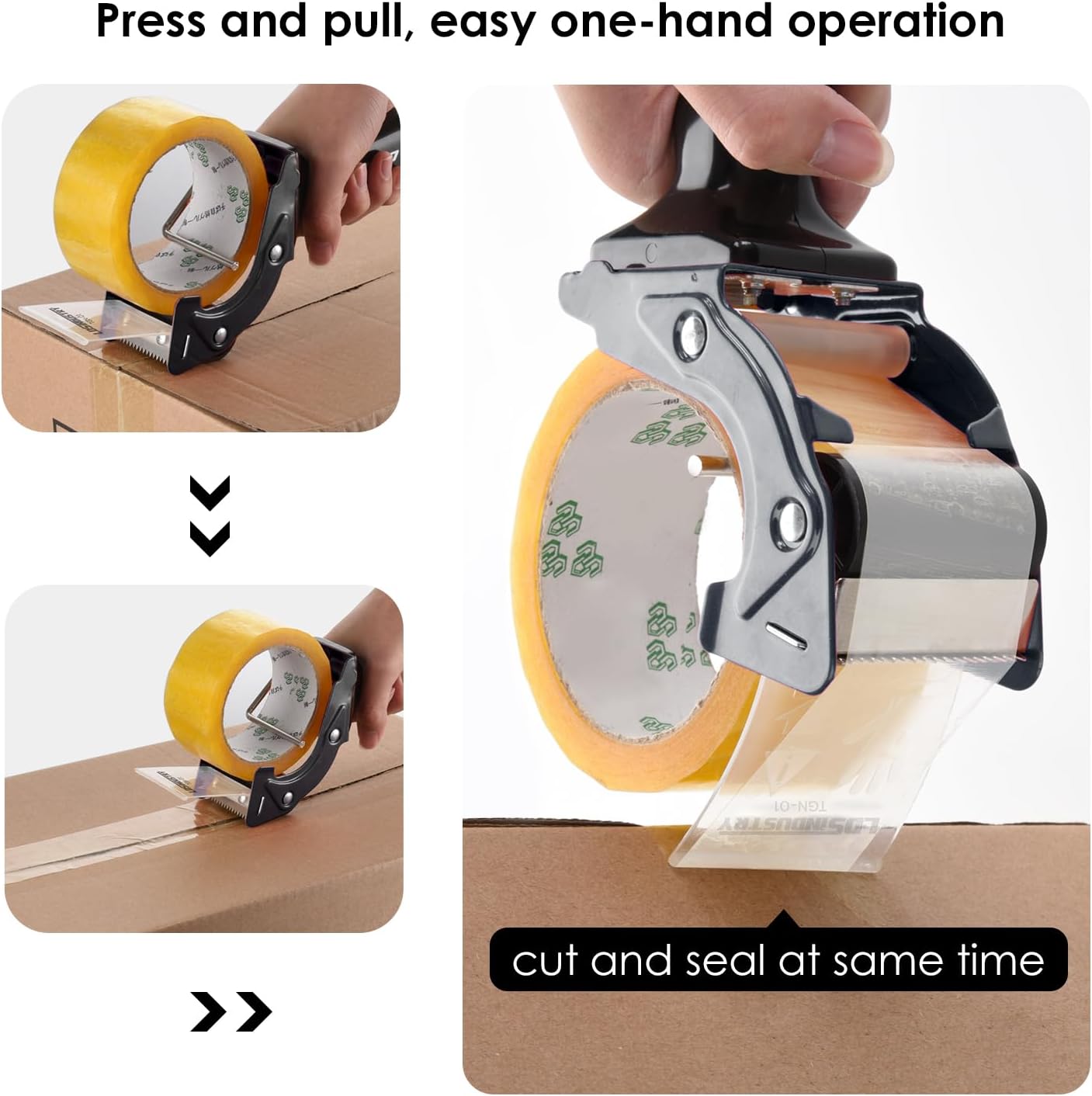 2 Pcs Rapid-Replace Packing Tape Dispenser Guns with Extra Blade, 2IN(50mm) Lightweight Ergonomic Industrial Handheld Heavy Duty Tape Cutter for Carton, Packaging and Box Sealing Pink