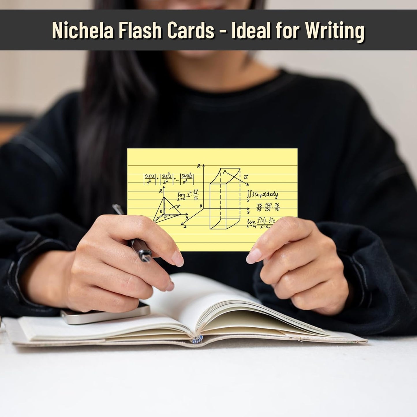 300 Count Index Cards 3 x 5 Inch Ruled Yellow Index Cards, Flash Cards College Ruled for School, College, Office and Home Organization, Durable Study To Do List Note Cards with Ruled Lines
