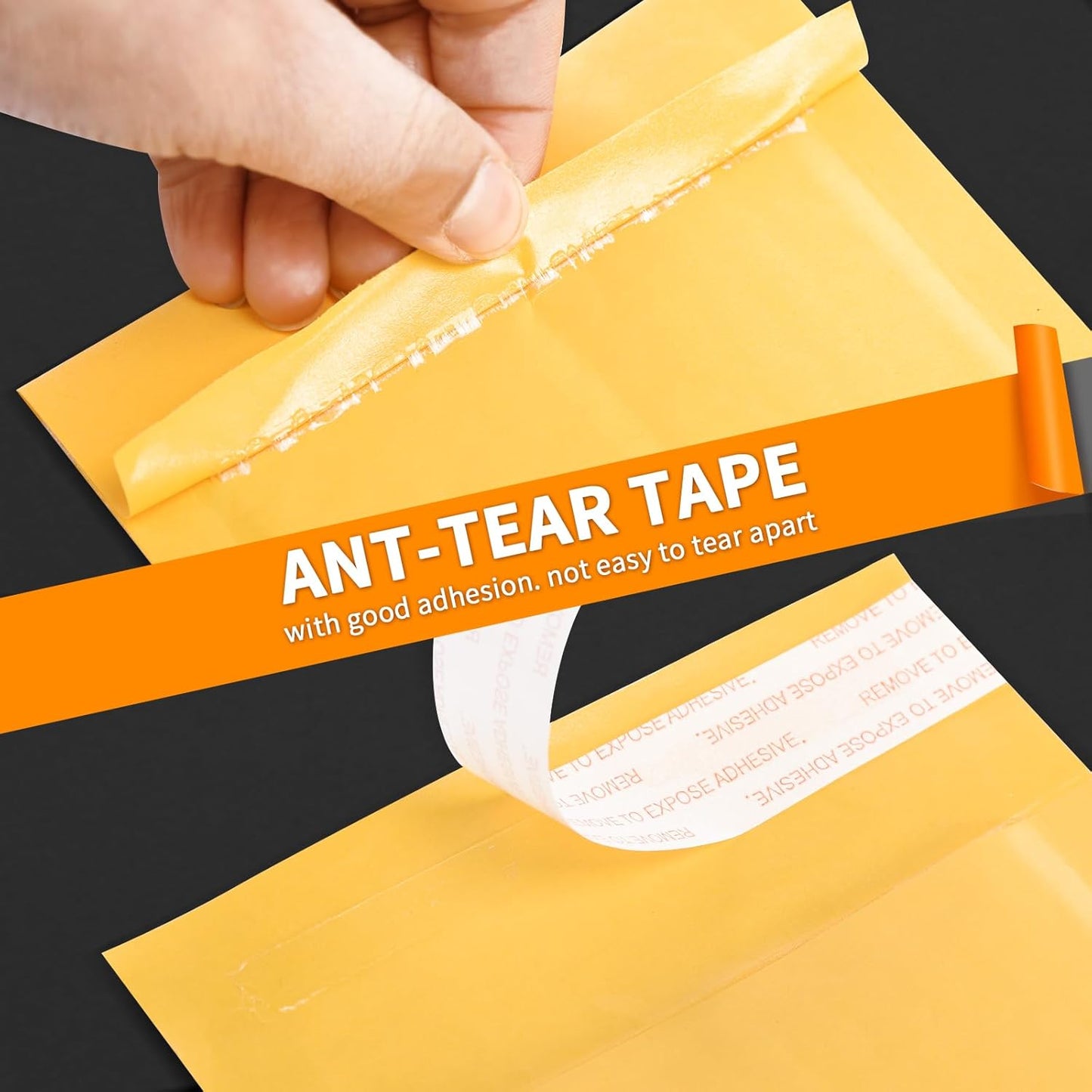 packbabol Kraft bubble mailers 3.5x5 Inch 50 Pack,Self-Sealing Paper Envelopes for Packaging,Strong Adhesion Envelope Mailers, Small Waterproof Cushioned Padded Shipping Bags Yellow #0000