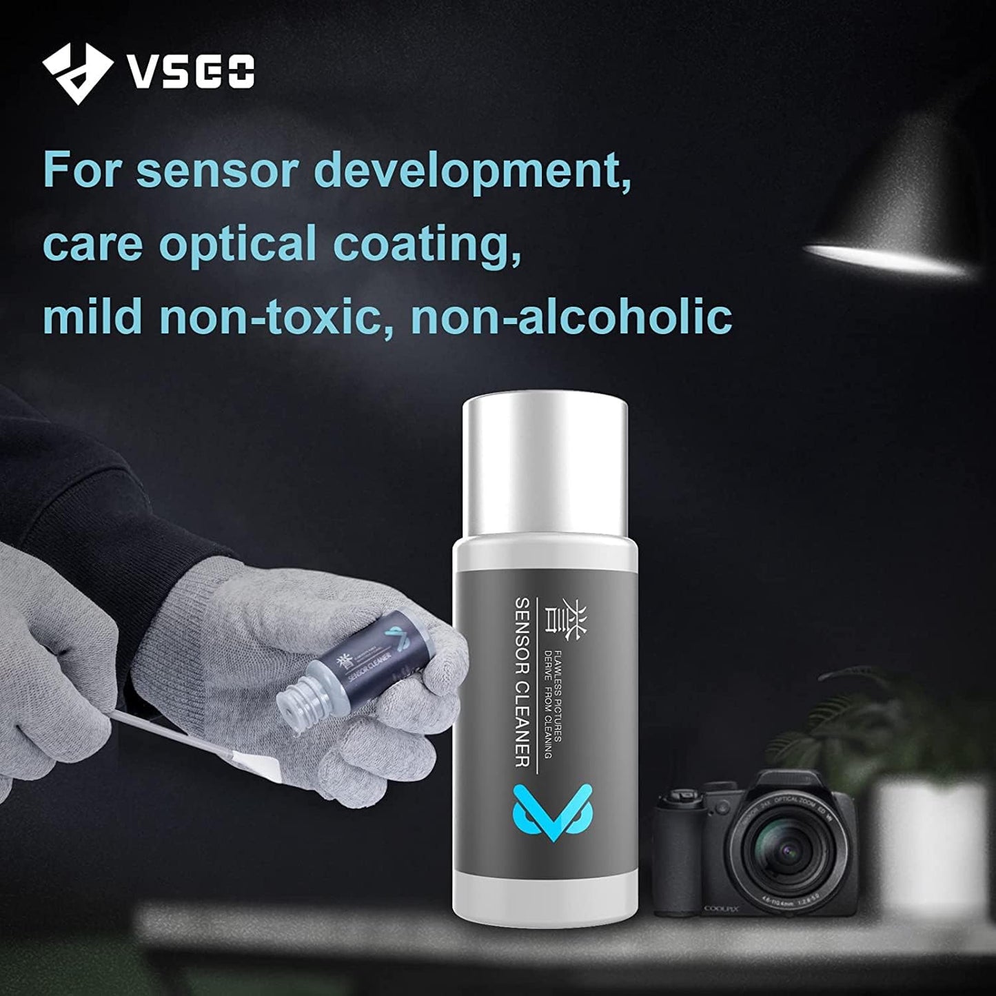 VSGO VS-S02-E APS-C Digital Camera Sensor Cleaning Kit Clean Swab × 10 with Sensor Cleaner Solution for Nikon Canon DSLR Cleaning