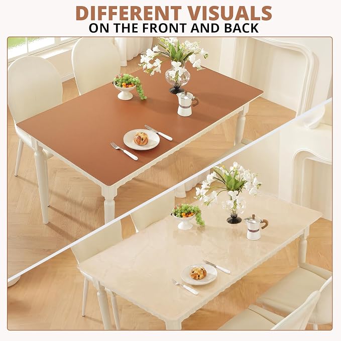 OstepDecor Brown Table Cover Protector 30 x 72 Inch, 1.5mm Thick Plastic Table - Image 7