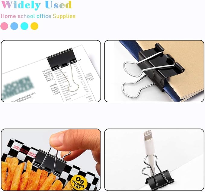 Medium Binder Clips, 48 Pack, 1-1/4 Inch, Standard 32mm, Capacity 0.6 Inch - Image 7