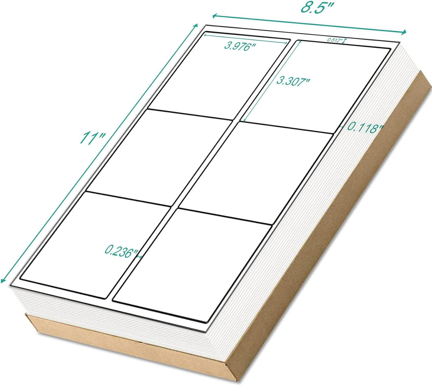 Coopaty 500 Sheets FBA Adderss Labels, 6 per Sheet 3-1/3" x 4" Label Stickers for Laser & Inkjet Printers, 6 Up Shipping Labels, 3000 Printable White Sticker Paper