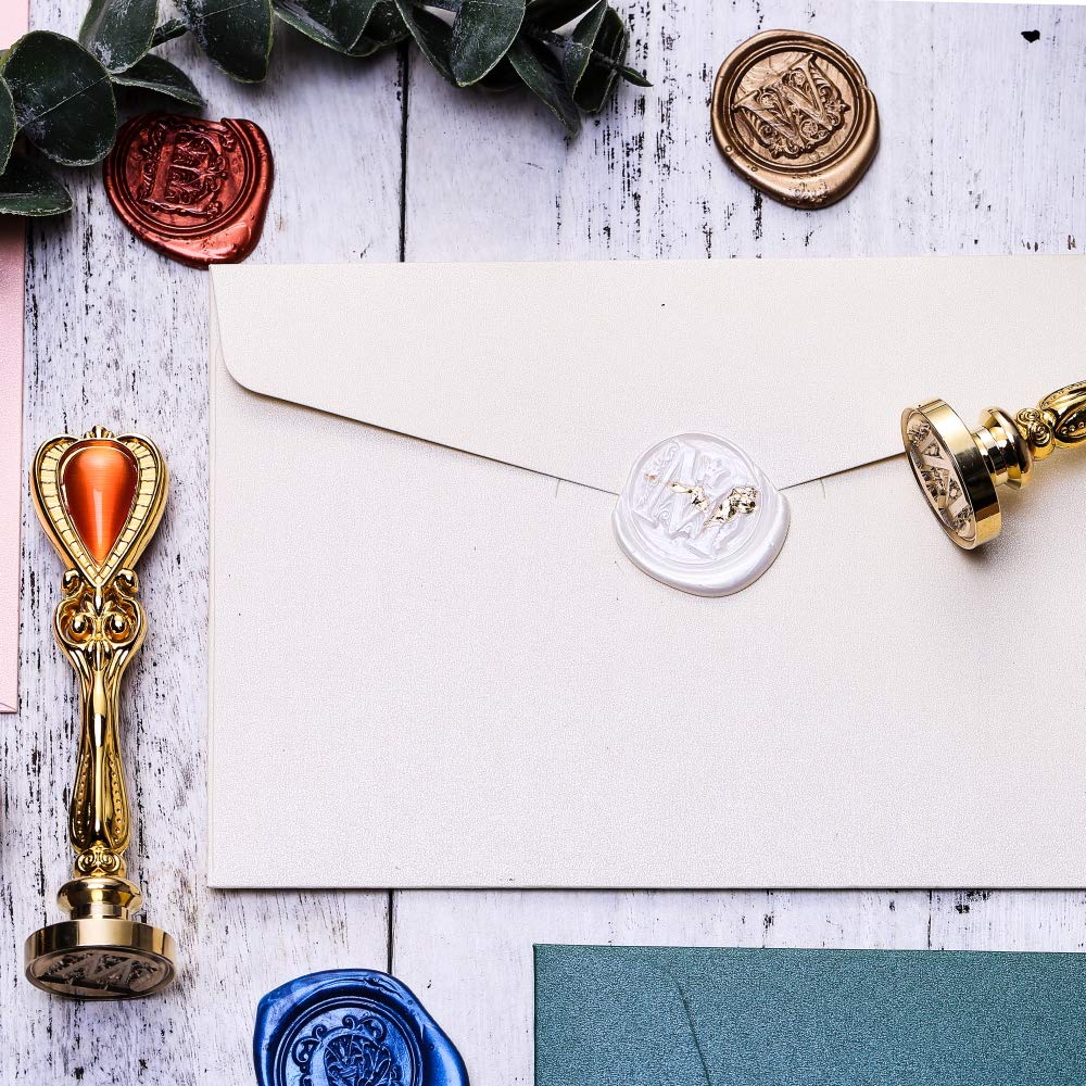 Letter I Alphabet Sealing Wax Stamp, Initial I Wax Seal Stamp, Gold