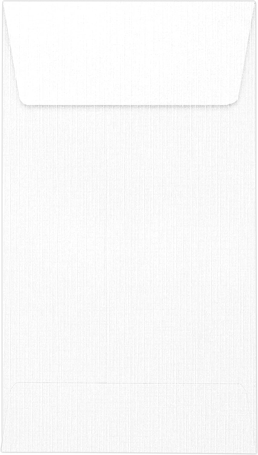 LUXPaper #5 1/2 Coin Envelopes | Peel & Press | 3 1/8" x 5 1/2" | White Linen | 80lb. Text | 500 Qty