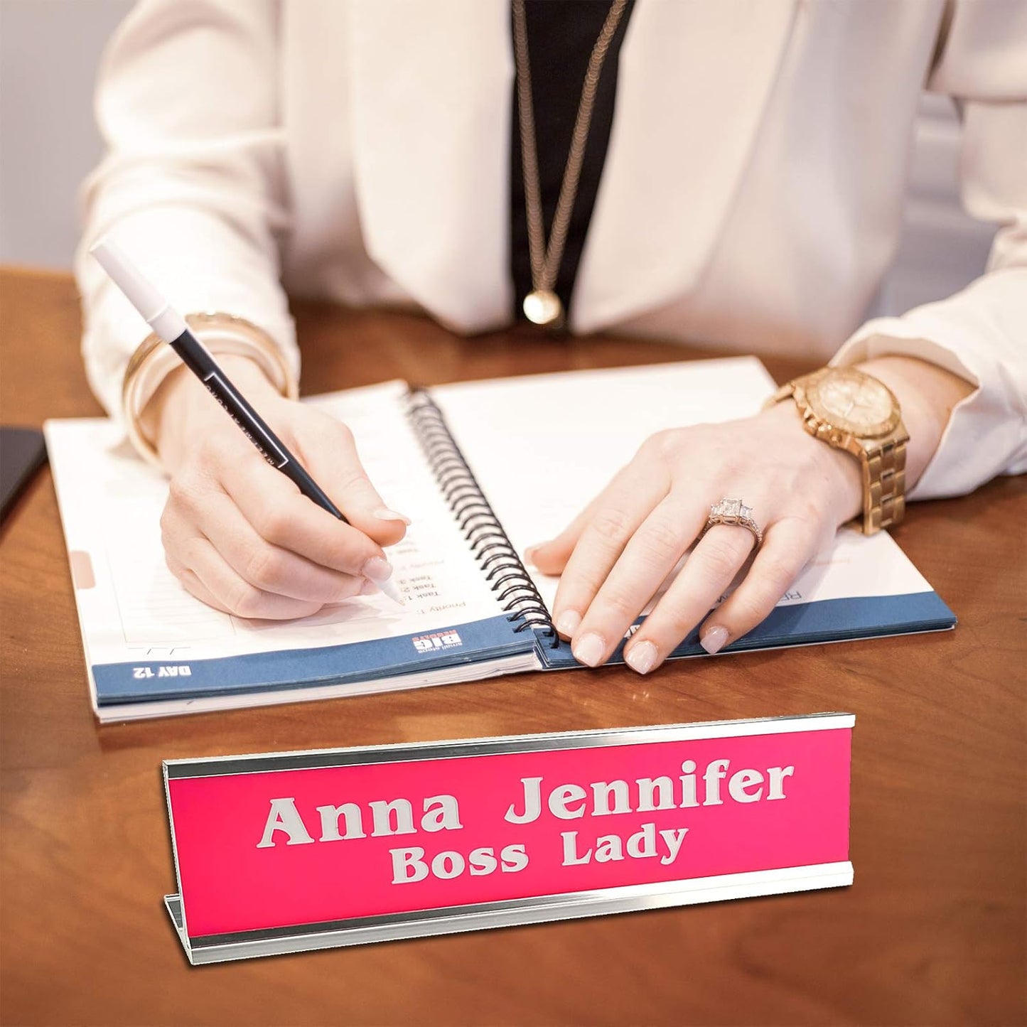 Personalized Name Plate With Wall Or Desk Holder Customized Engraving 2x8