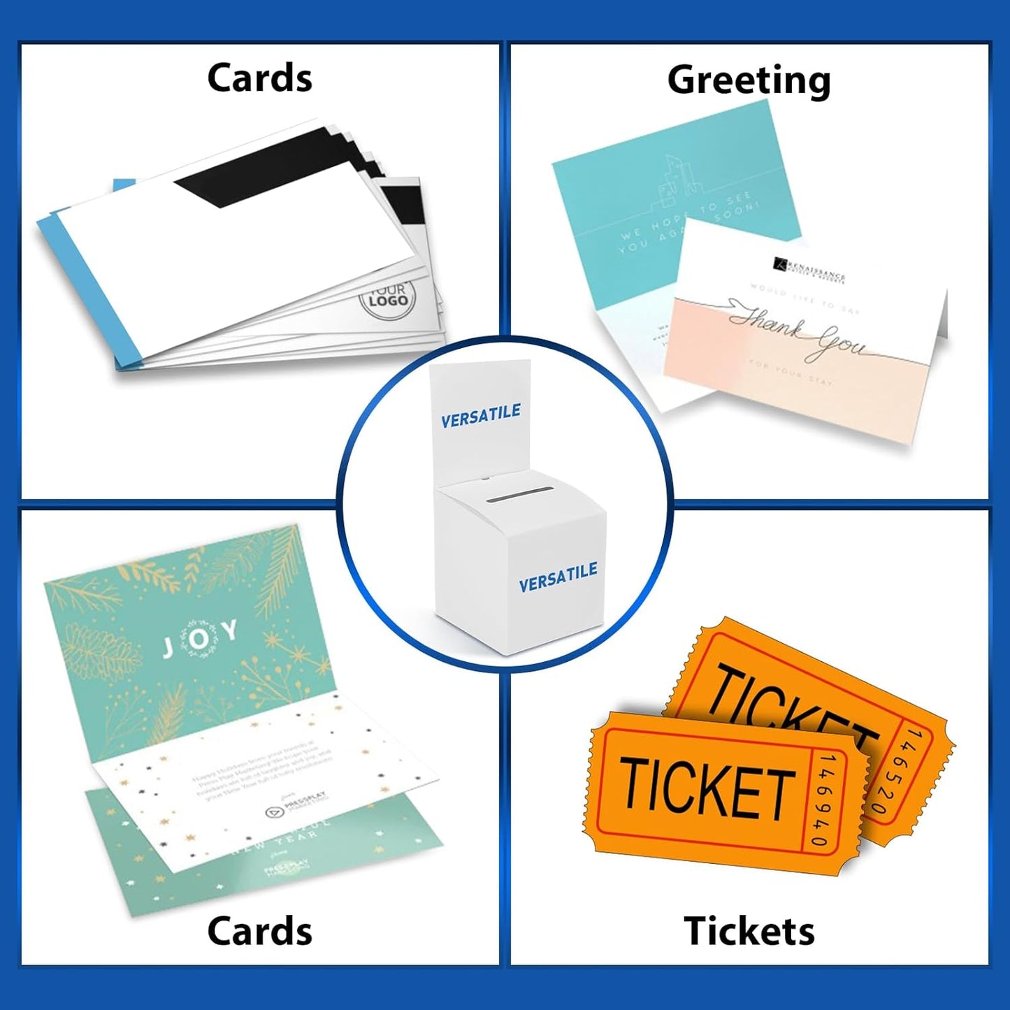48 Pack Raffle Box Donation Box for Fundraising, Ballot Cardboard Boxes with Slot for Ticket and Removable Header Charity for Collecting Business Card Voting Contes, 6 x 6 x 6 Inch