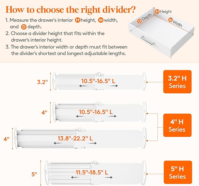Lifewit 4 Pack 5" High Drawer Dividers - Image 3