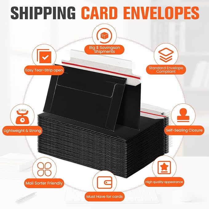 120 Pack Black Rigid Mailers, Perfect Size Shipping Envelopes - Image 6