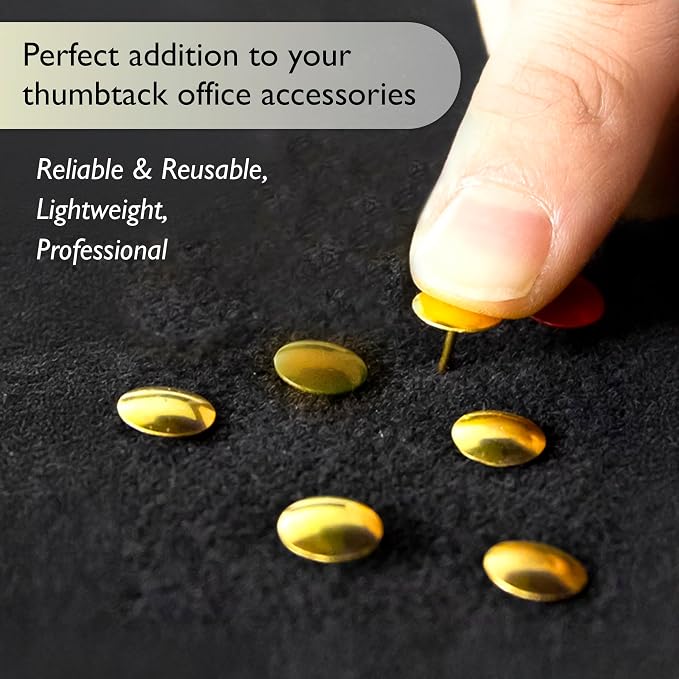 BAZIC Products Thumb Tacks, Brass Gold, 200 Ct - Image 4