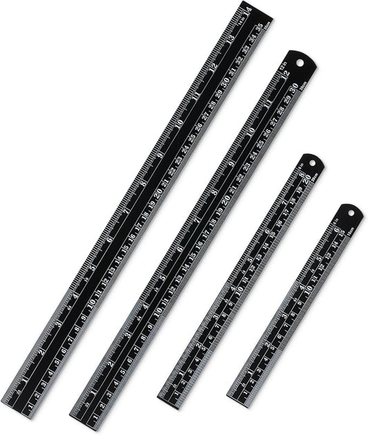 Mr. Pen- Metal Straight Edge Ruler, Imperial & Metric Measurements by MrPen