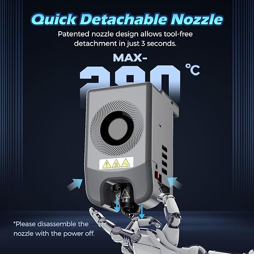 FLASHFORGE Adventurer 5M Pro Nozzle, 0.8mm Hardened, 280℃ High Flow 32mm³/s - Image 6
