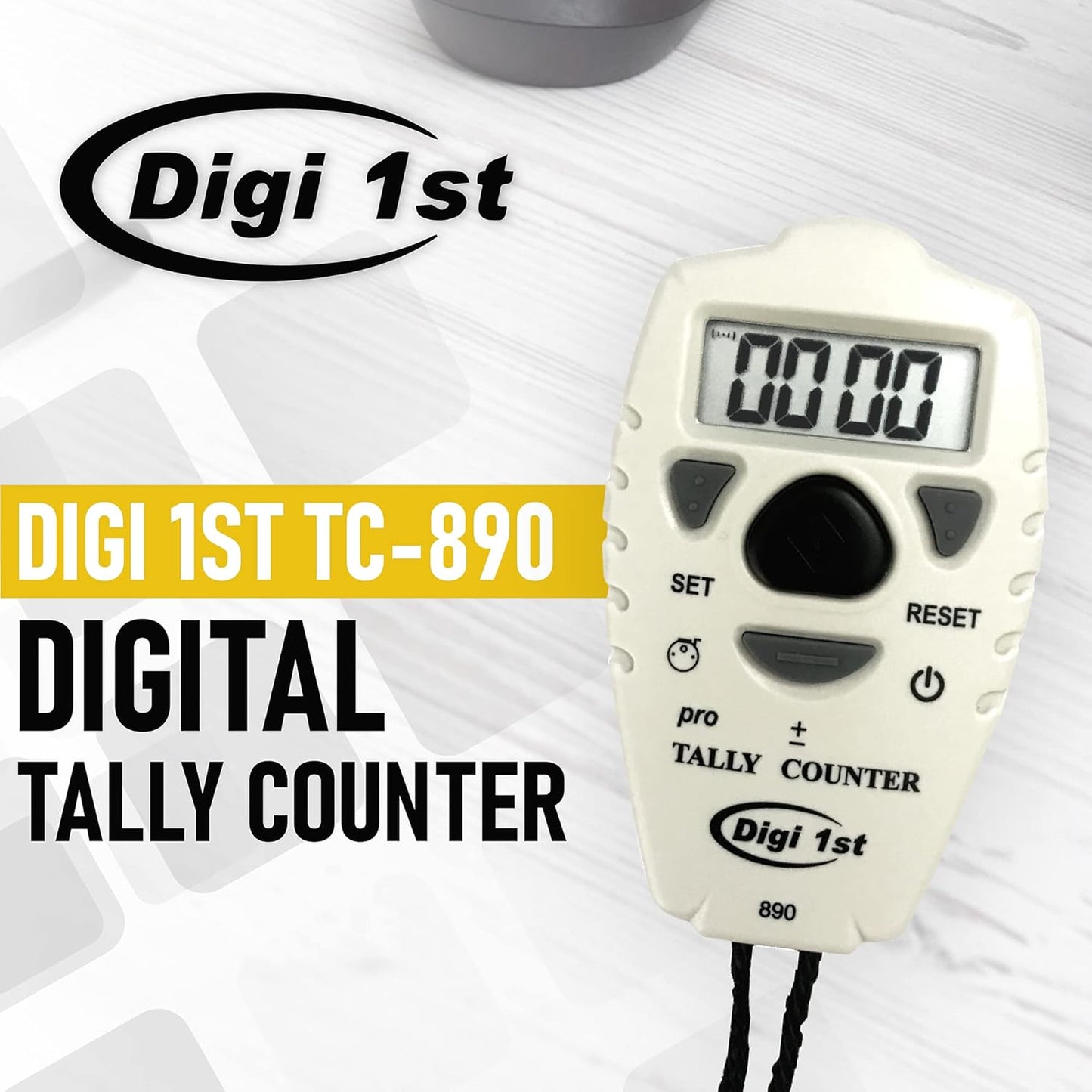 TC-890 Digital Tally Counter, Electronic Up Down Clicker Counter, Add/Subtract People Counter, Handheld Pitch Counter for Golf, Lap & Knitting (1-Pack)