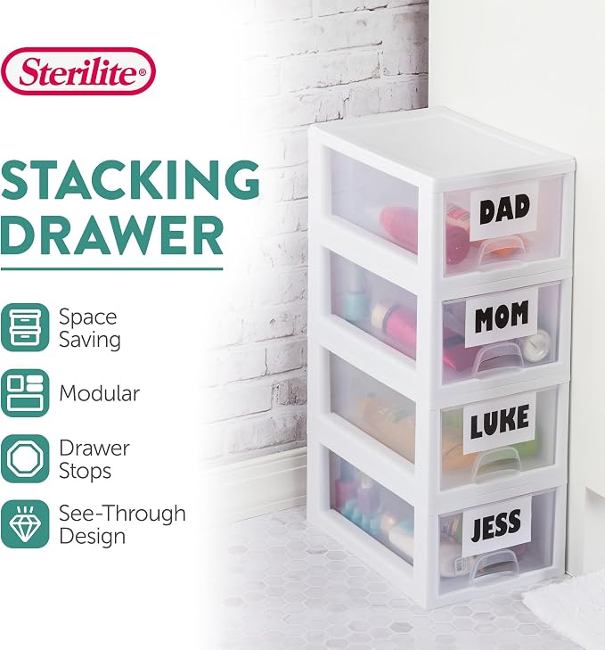 Sterilite 24-Pack 6 Quart Stacking Drawer, Accessories, Craft Supplies - Image 4