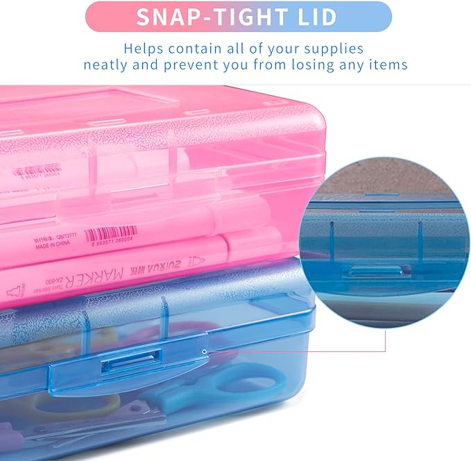 Sooez 3 Pack Pencil Case, Large Hard Pencil Box Bulk, Plastic Storage Container - Image 4