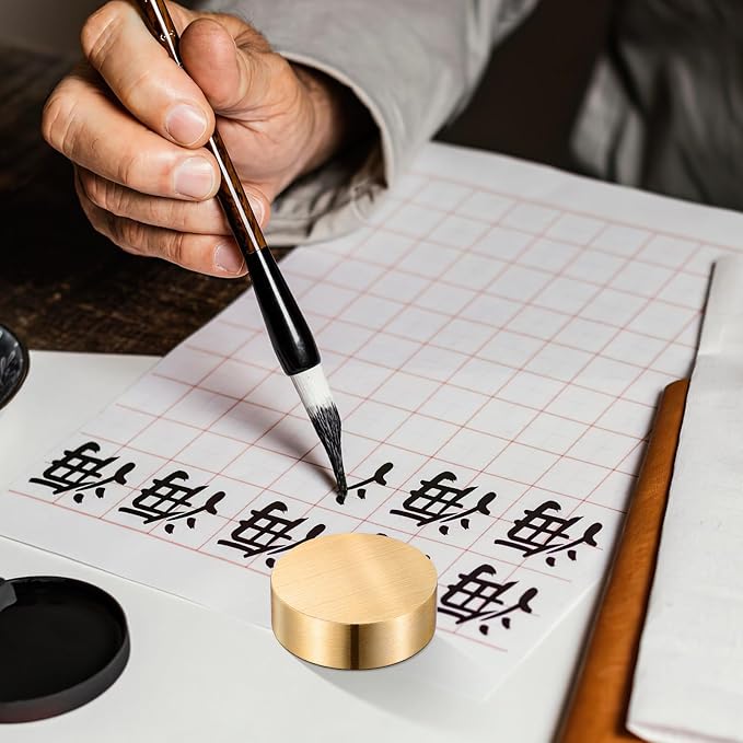 TEHAUX Brass Calligraphy Paperweight Set Lightweight Metal Desk Accessory - Image 6