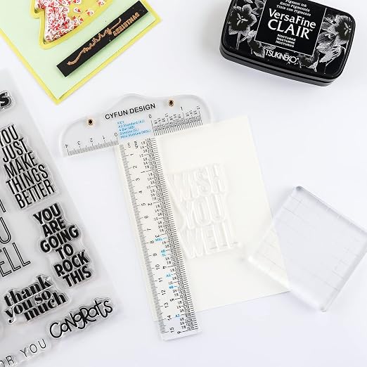 3PCS 6 Inches/15cm Acrylic Clear T-Square Ruler, Inches and Metric, Transparent - Image 9