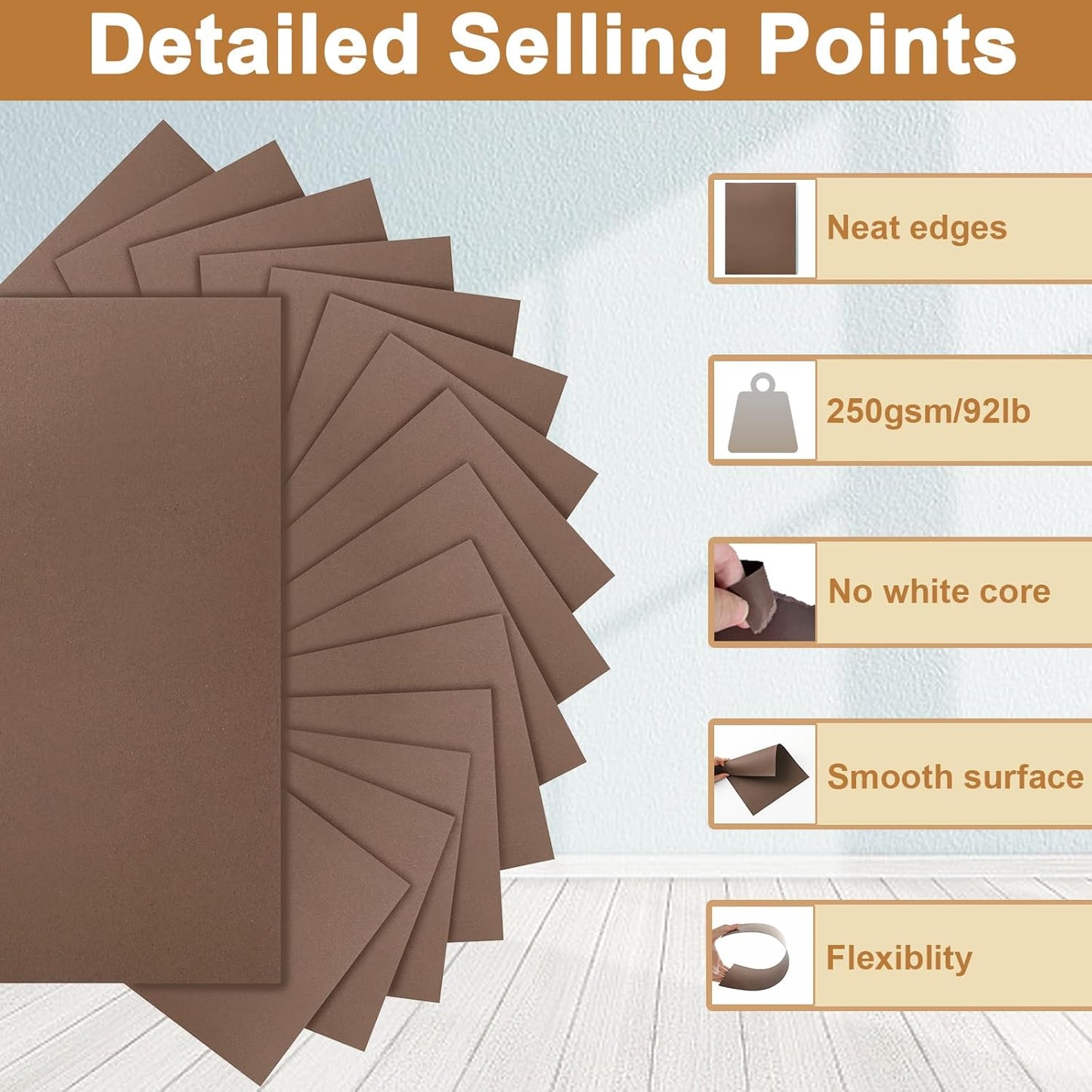28 Sheets Coffee Color Cardstock 8.5 x 11 Craft Paper, 92lb Chocolate Brown Card Stock for DIY Card Making, Greeting Cards, Invitations, Party, Invitations