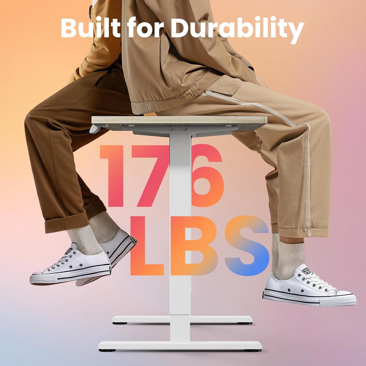HUANUO 55 x 28 inch Electric Standing Desk Adjustable Height, 4 Memory Height Settings, Sit Stand Up Desk for Home Office & Computer Workstation, Light Walnut