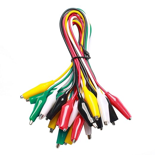 WGGE WG-026 10 Pieces and 5 Colors Test Lead Set & Alligator Clips, 20.5 inches by WGGE