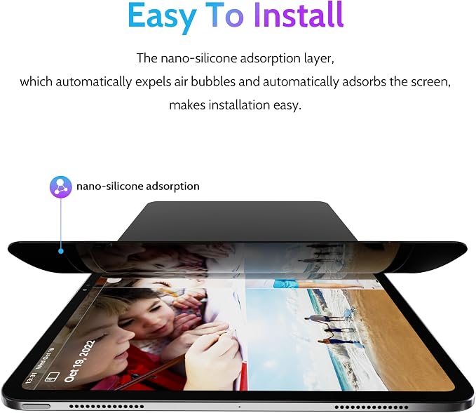 Peslv Privacy Screen Protector for iPad Air 11 Inch, Anti Glare Blue Light Spy - Image 4
