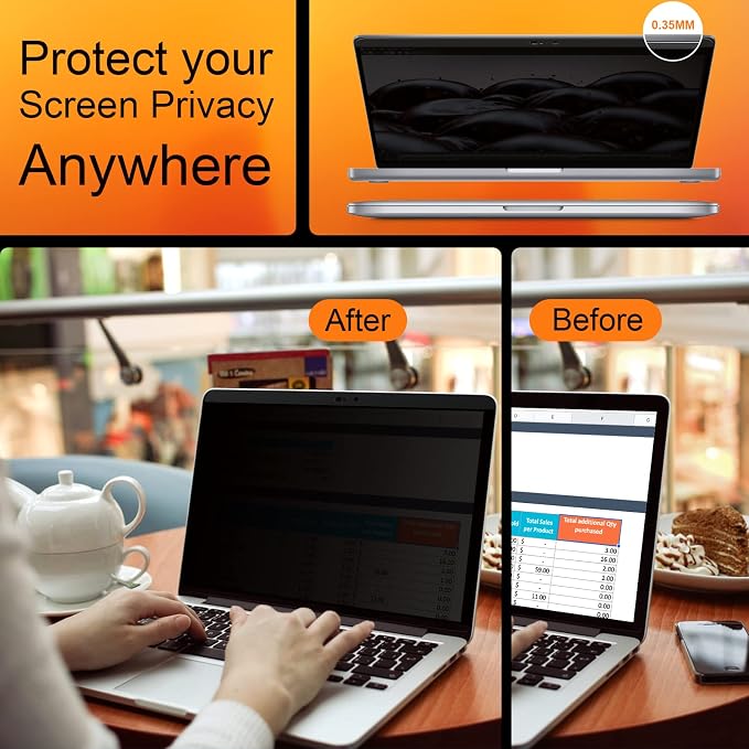 Mamol Magnetic Privacy Screen for MacBook Pro 13 Inch, Anti Glare Blue Light - Image 6