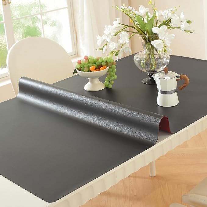 OstepDecor Black Table Cover Protector 36 x 63 Inch, 1.5mm Thick Plastic Table by OstepDecor