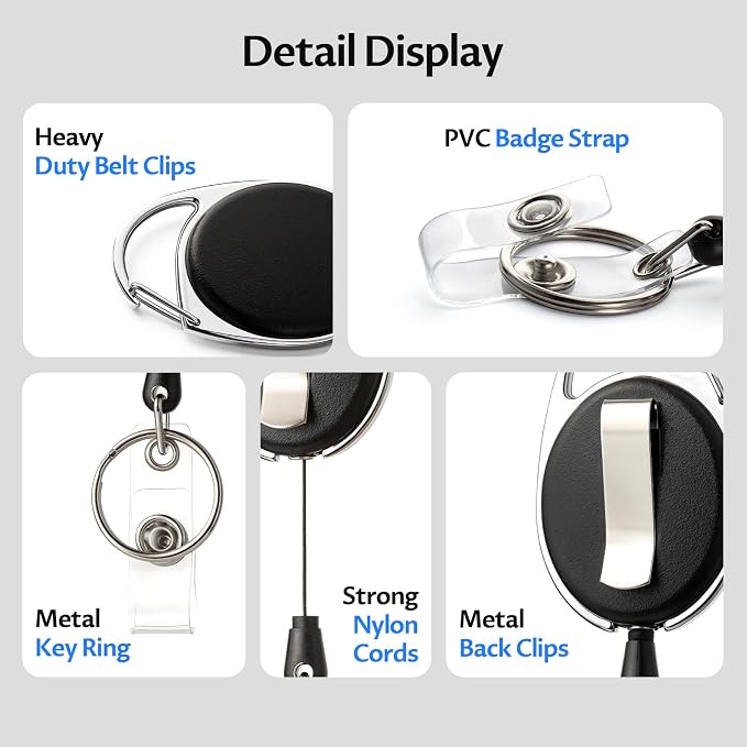 20 Pack Badge Reels Retractable - Image 3