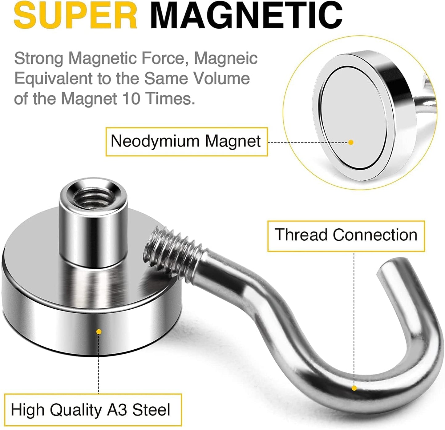 DIYMAG Magnetic Hooks, 30Lbs Strong Heavy Duty Cruise Magnet (75 Pack-Silver),Magnetics S-Hooks for Classroom, Fridge, Hanging, Cabins, Grill, Kitchen, Garage, Workplace and Office Etc