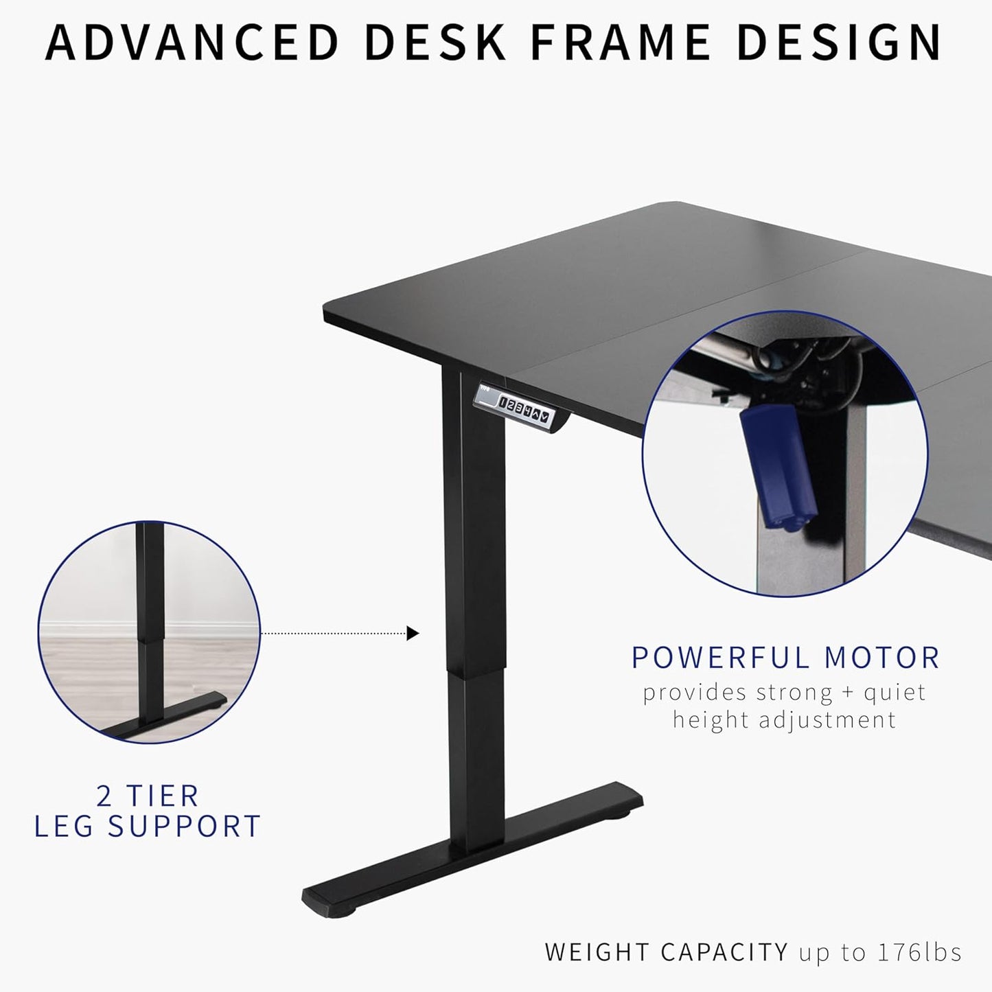 VIVO Electric 71 x 30 in Standing Desk, Memory Height Adjustment, 1B Series, White and Light Wood, Top Gray Frame, DESK-KIT-1G7WC