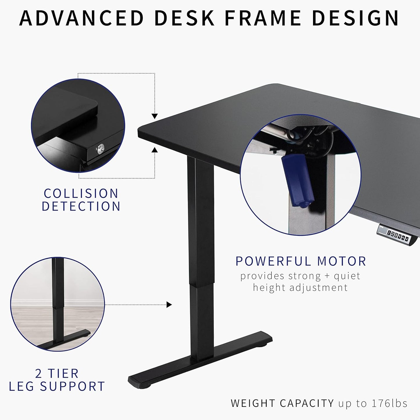 VIVO Electric 43 x 24 in Standing Desk, Memory Height Adjustment, 1B Series, One-Piece Dark Walnut Top, Gray Frame, DESK-KIT-1G4D