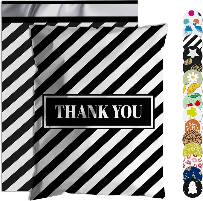 Thank You Poly Mailer 10x13 Inch 25 Pcs, Waterproof and Tear-Resistant Shipping by JOWLROEL