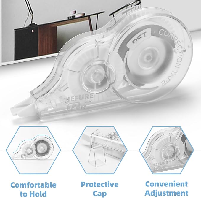 12 Pcs Correction Tape, 39.4 Ft White Wrong Out Tear-Resistant Bulk, Instant - Image 3