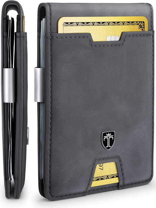 TRAVANDO Mens Slim Wallet with Money Clip AUSTIN RFID Blocking Bifold Credit Card Holder for Men with Gift Box