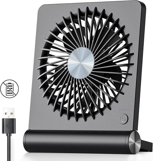Koonie USB Desk Fan, Strong Wind Ultra Quiet Small Mini Fan | 220° Tilt Folding by Koonie
