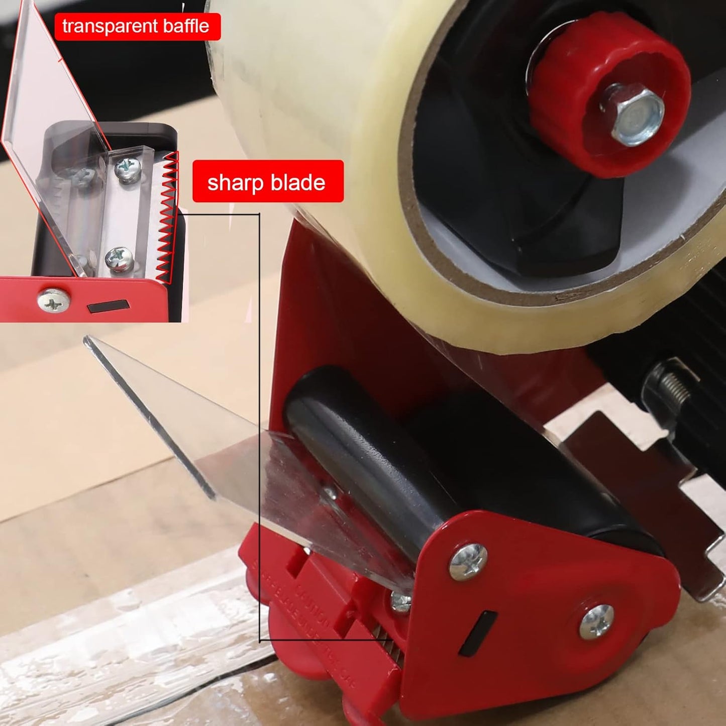 WELSTIK 2 Pack Red Non-Slip Silicone Handle Packing Tape Dispenser Gun 2 Inch -Heavy Duty Sealing Tape Cutter for Shipping, Carton and Box Sealing, Easy Operation