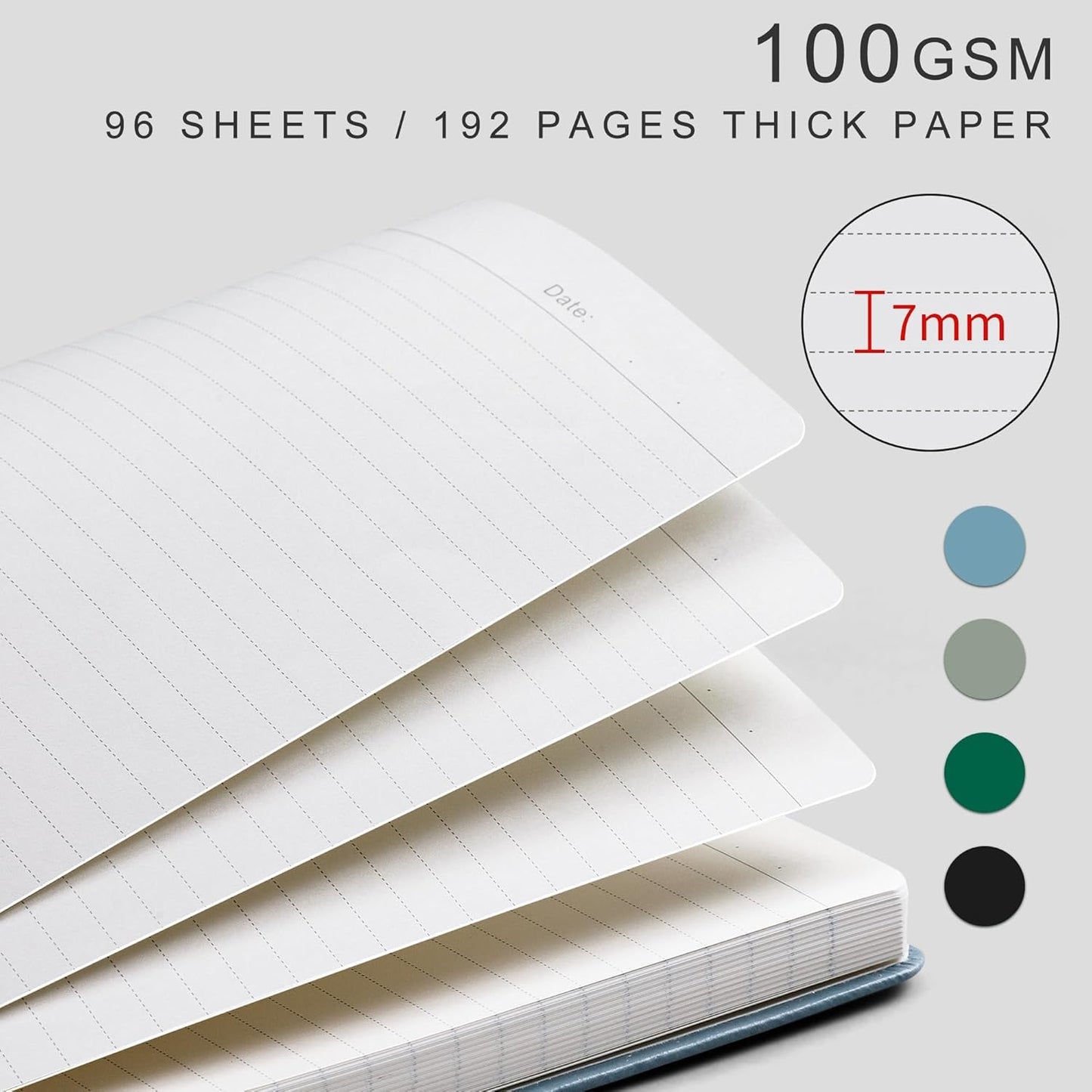 EMSHOI Lined Journal Notebook, 8.5" x 11" Hardcover Leather Journal for Women Men, 192 Pages 100 GSM Thick Paper A4 Large Journals for Writing, College Ruled Notebook for Work, Sticky Notes, Purple
