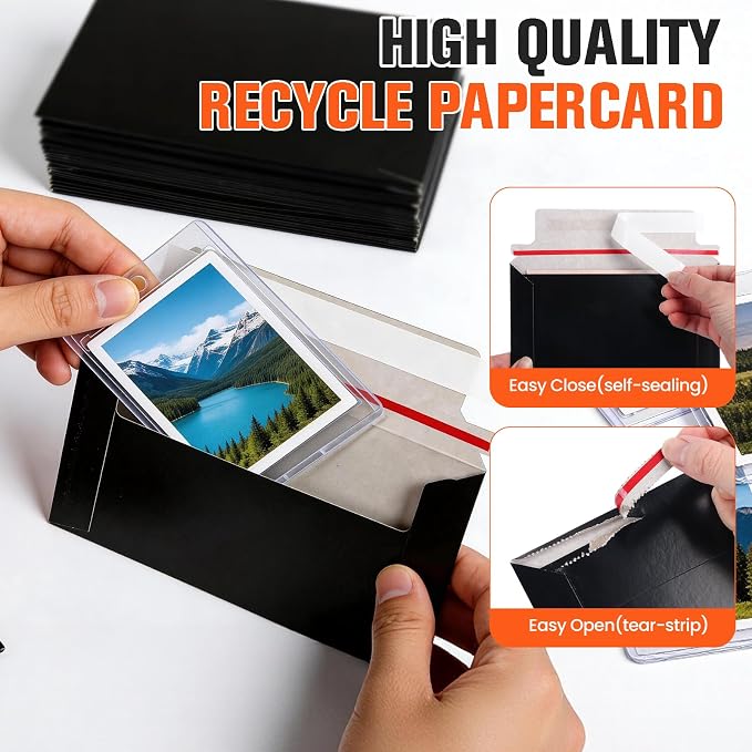 500 Pack Black Rigid Mailers, Perfect Size Shipping Envelopes - Image 3