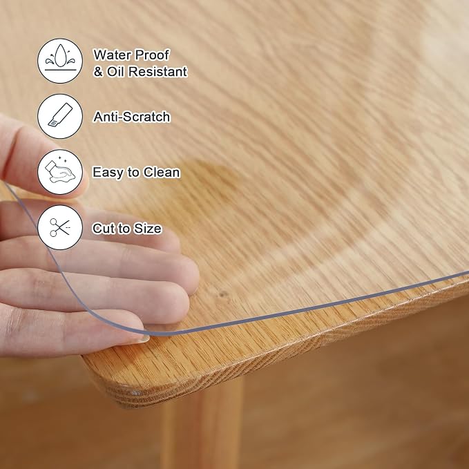 LovePads Clear Table Cover Protector, 16 x 48 Inch 2mm Thick Plastic Table Cover - Image 3