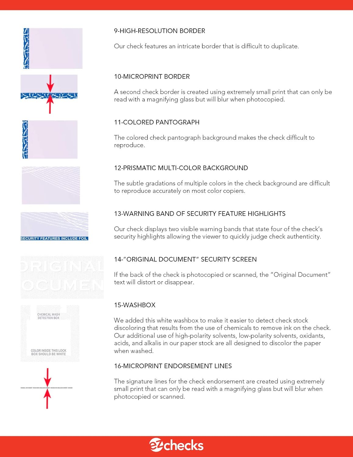 EZ Checks Premium High Security Check Paper with Hologram & 20 Security Features | 500 Sheets (Purple/Yellow, Check at Top)