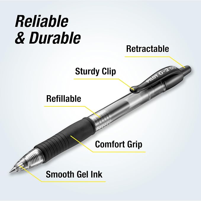 Pilot G2 Premium Gel Roller Pens, Extra Fine Point 0.5 mm, Gel Pens Black Ink - Image 5