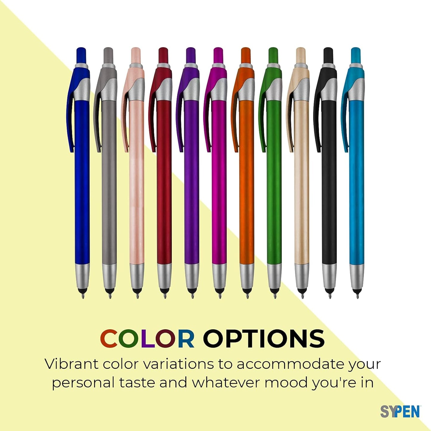 Personalized With your Custom Logo or Text Pens-Pack of 450- for Marketing, Parties, and Events, 2 in 1 Capacitive Stylus & Ballpoint Pen Compatible With Touchscreen Devices, Black Ink, Purple Pens