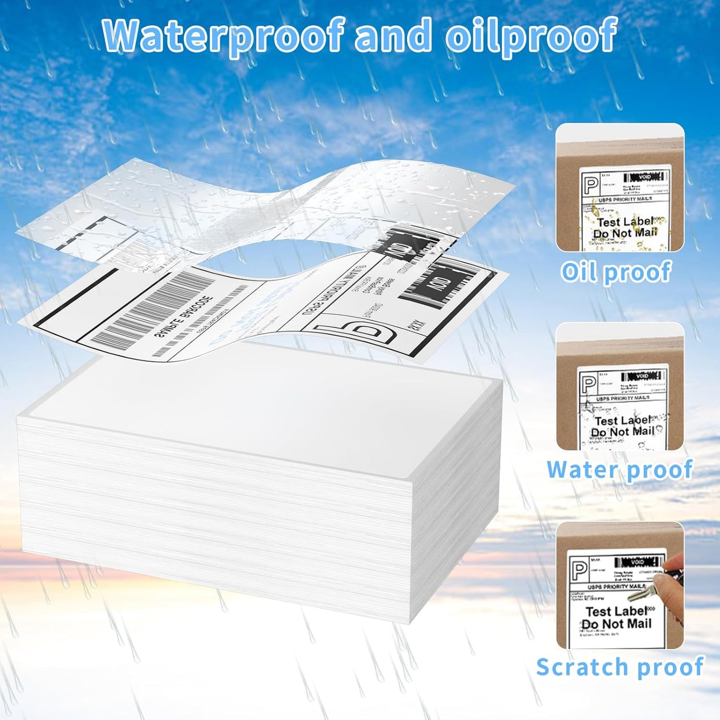 Direct Thermal Label-Shipping Label 4x6-NefLaca Thermal Printer Sticker 4"x6",Compatible with Rollo,Nelko,Zebra. MUNBYN Printer(4 Packs of Total 4000 Labels)