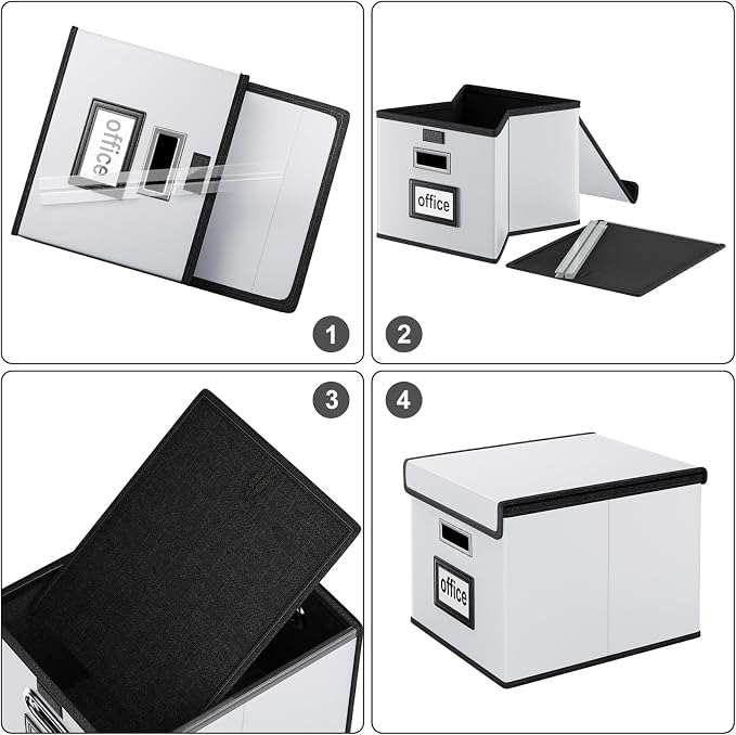 Portable Leather File Organizer Boxes - Image 7