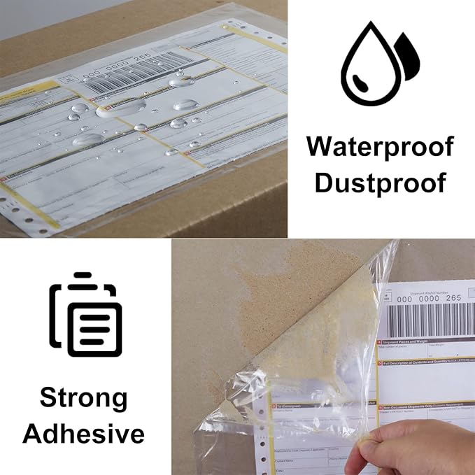 LabelMore 7.5" x 5.5" Clear Plastic Adhesive Packing List Mailing Shipping - Image 6