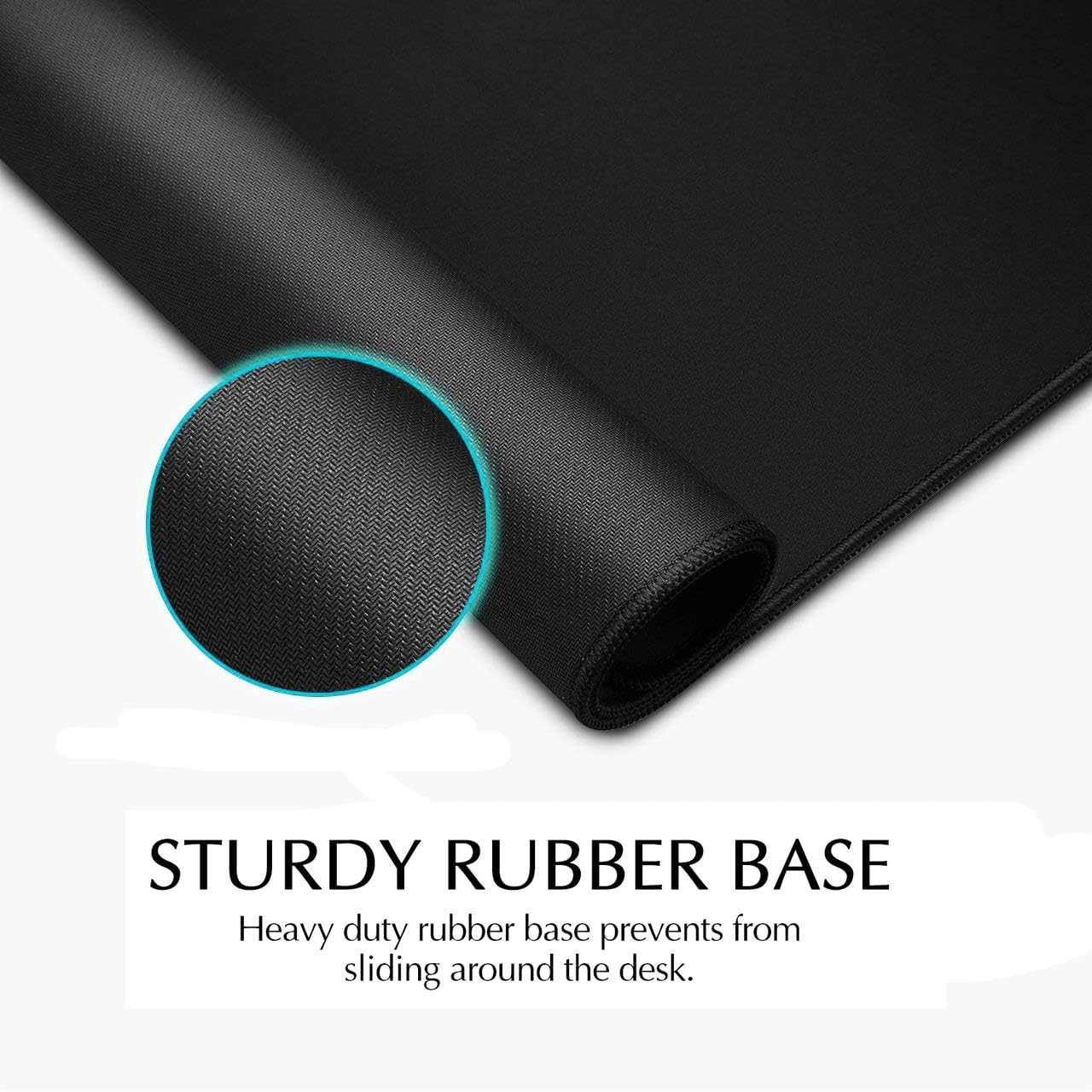 JIALONG Large Gaming Mouse Pad, XXL Desk Mousepad with Stitched Edges, Non-Slip Base Keyboard Pad for Gamer, Office & Home Classic Black